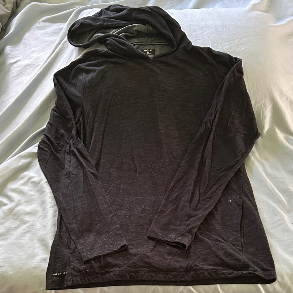 Hurley/Nike Collaboration Men's Hoodie Charcoal Heathered Shirt Dry-Fit Sz M